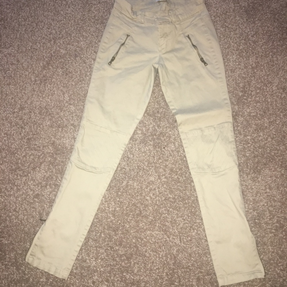Forever 21 Khaki Zip Bottom Fitted Pants
